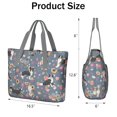 thumbnail image 3 of Tote Bag for Women - Border Collie Dog and Flower Florals Shoulder Bag - Large Utility Work Duffle Bag with Zipper Handbag for Travel, Work, Sprots, 3 of 5