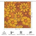 thumbnail image 2 of Retro 70S Orange Floral Shower Curtain for Bathroom, Polyester Cloth Shower Curtain with Hooks, Modern Shower Curtain, Art Deco Shower Curtain, 72x72 inch Shower Curtain, 12 Hooks, 2 of 5