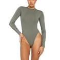 thumbnail image 2 of xiaxaixu Femmes? S Body Col Rond, Basique Manches Longues Solide Couleur Équipée Justaucorps Skinny, 2 of 3