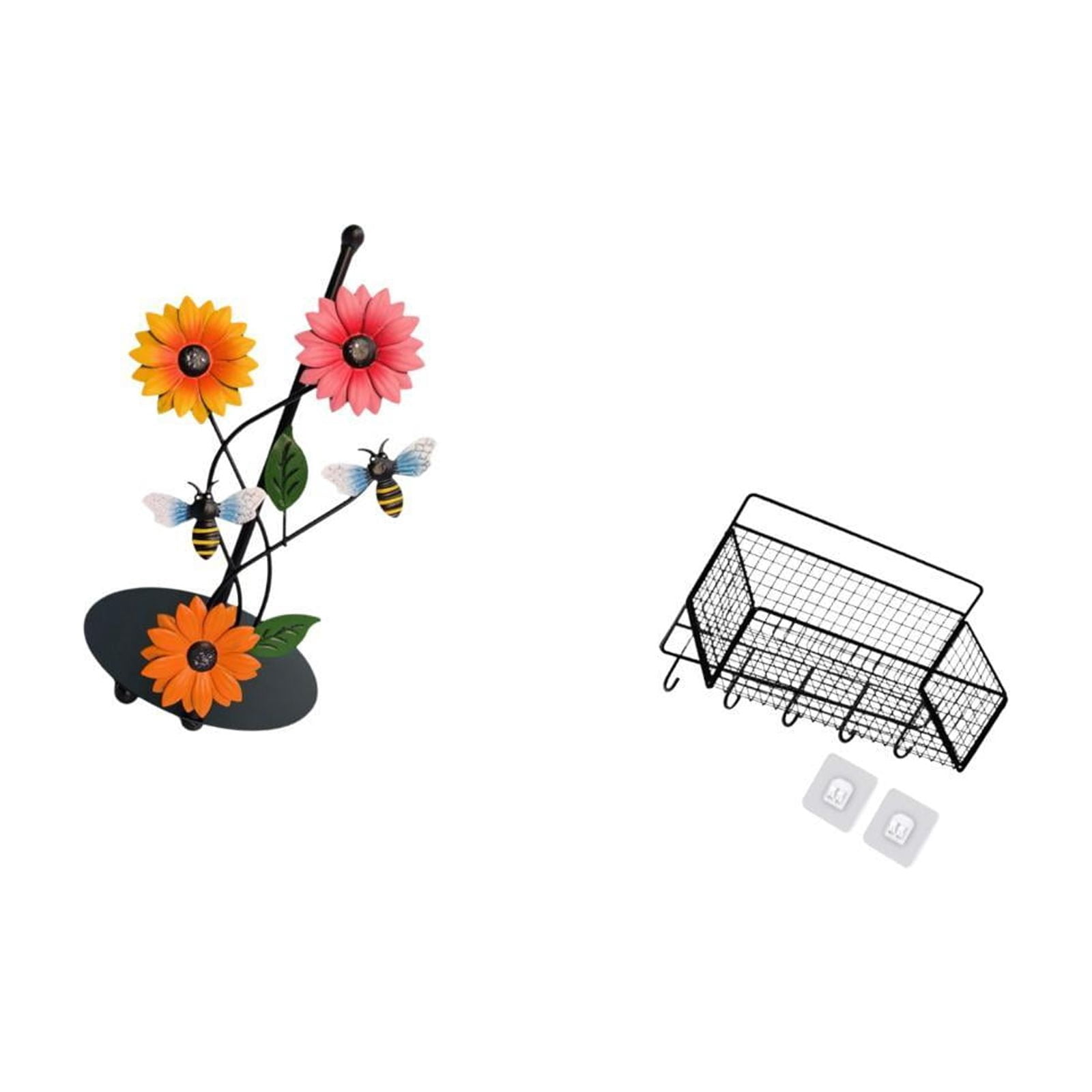 Fiocias Toilet Paper Holder Paper Towel Holder Countertop Hanging Storage Basket Wall Organizer Metal Iron Antirust Weighted Base Suitable for Kitch