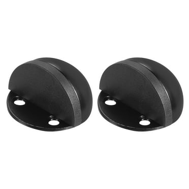 No Drilling Dome Shaped Door Stop, Floor Mount Door Stopper Self Adhesive Wall Protector, Black 2 Pack
