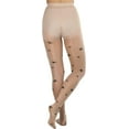 thumbnail image 2 of ToBeInStyle Women's Star Print Spandex Sheer Pantyhose - Beige/Black - One Size, 2 of 6
