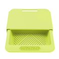 thumbnail image 5 of Retractable Plastic Cutting Chopping Board with Vegetable Drain Basket for Kitchen Olive Green s, 5 of 5
