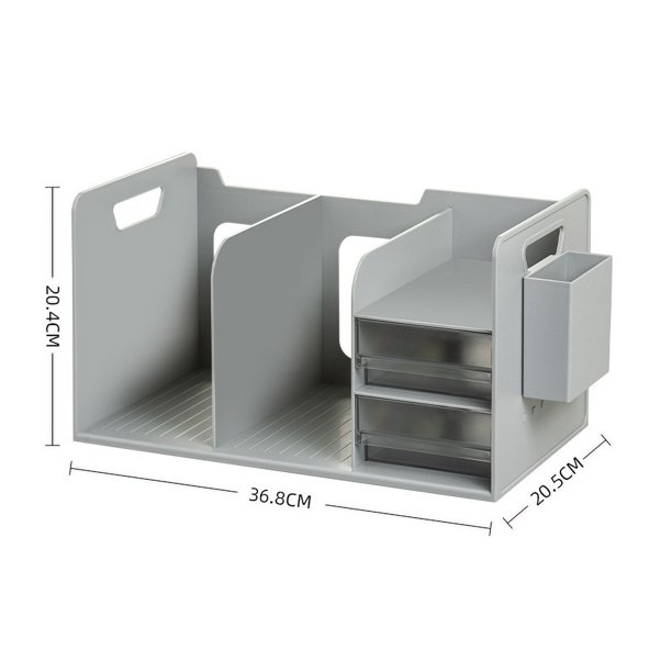 Estante para libros con cajón de almacenamiento para estudiantes, deflector de estantería para estudiantes, caja de almacenamiento, estantería de escritorio