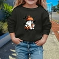 thumbnail image 2 of Tfken Girls Sweatshirt Halloween Crew Neck Long Sleeve Tops Cartoon Print Relaxed Fit Pullover Sweater Black Size 7-8 Years, 2 of 4