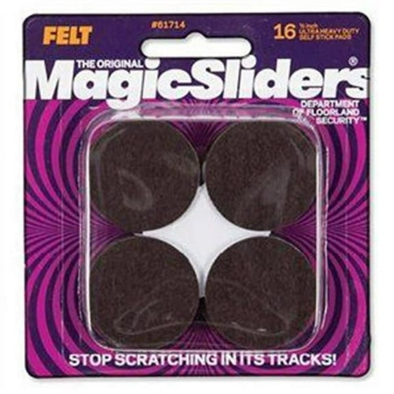 Magic Sliders 260167 1.5 in. Round Ultra Heavy Duty Self Stick Felt Pad   Pack of 2
