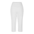 thumbnail image 7 of JULMCOMO Womens Capris for Summer High Waist Workout Yoga Capris with Pockets Tummy Control Leggings Straight Leg Crop Pants White S, 7 of 7