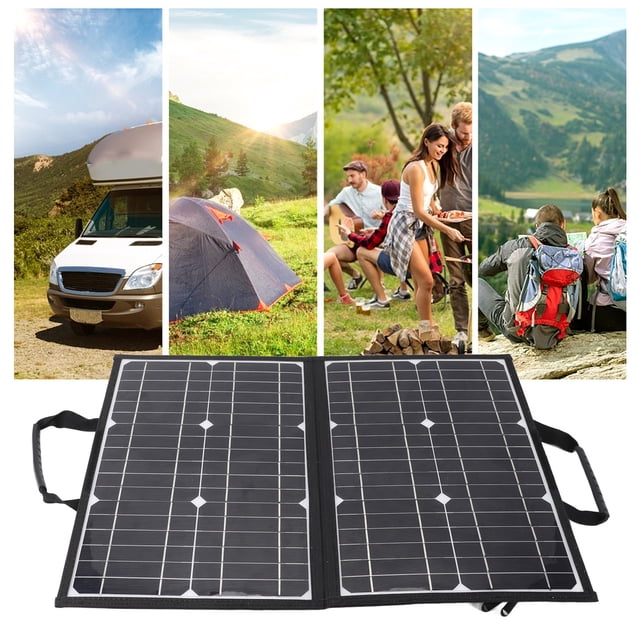 Panel Solar Portatil, Panel Solar Plegable De 60W Puerto Monocristalino Tipo C Para Teléfono Celular Para Acampar