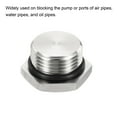 thumbnail image 5 of Uxcell M20x1.5 Male Plug Stainless Steel Thread Hex Head Socket Pipe Fitting with Sealing Rubber Ring 2 Pack, 5 of 5