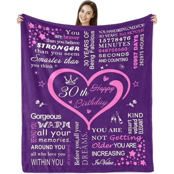 LHSHID 40th Birthday Gifts for Women Blanket 40th Birthday Gifts Ideas Birthday Gifts Throw Blanket Women 40th Birthday Gifts for Sister Wife Mom 40 Year Old Birthday Gift Ideas 40x50in