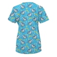 thumbnail image 2 of Green Town Scrubs for Women V-Neck Scrub Top - Print Tops, 3 Pockets, Easy Care Uniforms, 2 of 6