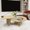 Yellow Gold, variant on YWEN Natural Marble Nesting Coffee Table Set of 2,Round Coffee Table with Real Marble Texture for Living Room