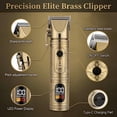 thumbnail image 5 of LARGNER Elite Series 4-in-1 Professional Barber Hair Clippers for Men, Cordless Grooming Kit with Beard Trimmer, Shaver & Nose Trimmer, Home Haircut Set with Storage Case, Gold, 5 of 10