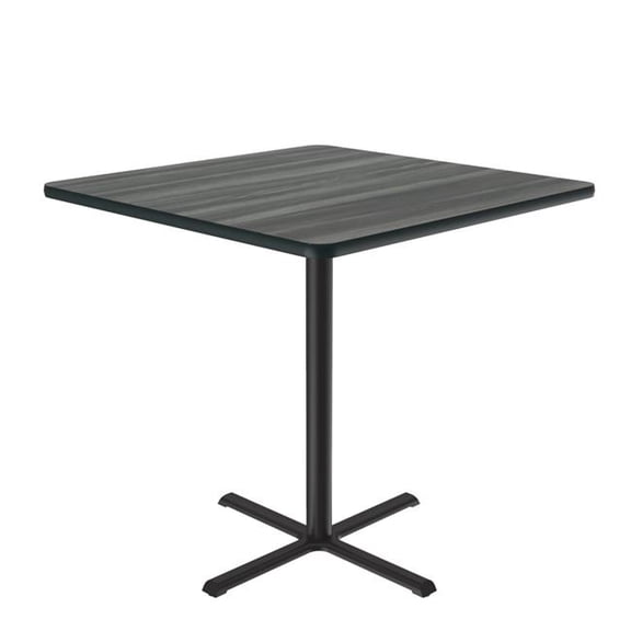 Correll SXB36S-52-98-52 36 in. X-Base High Pressure Laminate Cafe & Breakroom Table with Stamped Steel Base - England Driftwood - Square