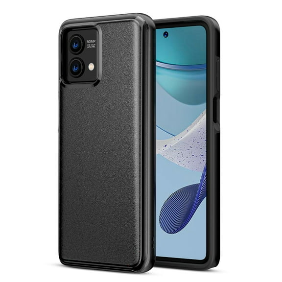 Heavy Duty Armor Rubber Dual Layer Hybrid Slim Fit Shockproof Cover TPU Silicone   Hard PC Case for Motorola Moto G Stylus 5G (2023) , Black
