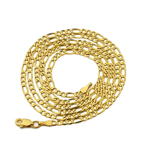 14K Yellow Gold 2.5mm Solid Figaro Chain Necklace (20 inches)