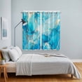 thumbnail image 5 of Curtains 63 Inch Length 2 Panels, Blue Marble Grommets Window Treatment Curtain, Modern Abstract Art Luxury Thermal Curtains Drapes for Living Room/Bathroom, 5 of 9