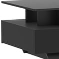 thumbnail image 3 of DEXTRUS High Gloss LED Coffee Table with Storage, Modern Center Table with Drawers & Display Shelves for Living Room, Black, 3 of 6