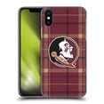 thumbnail image 1 of Head Case Designs Officially Licensed Florida State University FSU Florida State University Art Tartan Hard Back Case Compatible with Apple iPhone X / iPhone XS, 1 of 7