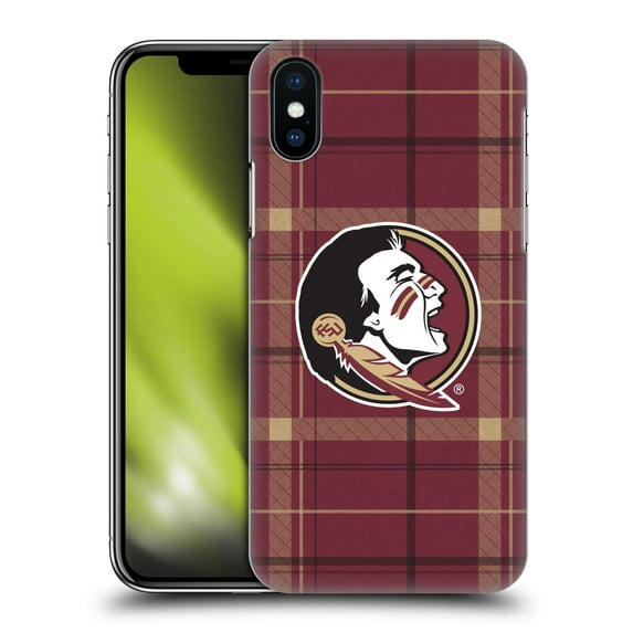 Head Case Designs Officially Licensed Florida State University FSU Florida State University Art Tartan Hard Back Case Compatible with Apple iPhone X / iPhone XS