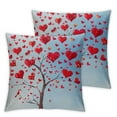 thumbnail image 2 of Awypu  Happy Valentine's Day Tree 2pcs Throw Pillow Cover for Couples, Valentines Day, Valentines Decor, Him or Her and Home Love Accents. 20x20in, 2 of 6