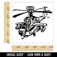 thumbnail image 2 of Cartoon Military Apache Attack Helicopter Chopper Square Rubber Stamp Stamping Scrapbooking Crafting - Small 1.25in, 2 of 7