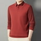 thumbnail image 3 of Blusa y camisa de manga larga con cuello vuelto para hombre, color liso, intensificación de patrón, cálida, con cuello vuelto, blusa de poliéster para hombre., 3 of 4