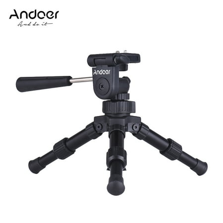 Andoer Portable Lightweight Tabletop Mini Tripod with Pan Tilt Head Max. Load 4.5kg for Canon Nikon Sony