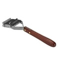thumbnail image 1 of Dog Undercoat Rake Comb, Blunt Blade Pet Dematting Comb Wooden Handle Comfortable To Hold 2 Rows Teeth  for Hair Removal for Pet Upper 18 Lower 10 Blades, 1 of 7