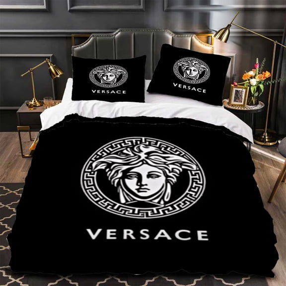 3-Piece Duvet Cover Set - Black & White Iconic Design Modern Bedding Elegant Contemporary Style