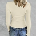 thumbnail image 5 of HLKJKLS Long Sleeve Shirts For Women Spring Summer Solid Stripe High Elastic Long Sleeve Undershirt Cool Silk Cotton Yellow S-Xxl, 5 of 5