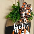 thumbnail image 3 of Señal de bienvenida de Halloween para puerta de entrada, patrón lindo clásico, señal de puerta de bienvenida de madera redonda, decoración colgante de 30cm, 3 of 4