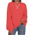 thumbnail image 5 of cocolona Womens Oversized Sweatshirts Crewneck Long Sleeve Shirts Fall Fashion Color Block Pullover Tops Casual Blouses, 5 of 5