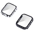 thumbnail image 1 of 2 Pack Hard PC Case with Tempered Glass Screen Protector Compatible with Apple Watch SE Series 6 Series 5 Series 4 40mm white leopard and carbon fiber, 1 of 5