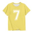 thumbnail image 4 of TEAJOPSUU Boys Girls Short Sleeve Athletic Shirts Number 7 Jerseys Crew Neck T-Shirts Moisture-Wicking Sports Uniforms,Basketball,Football Tees A-Yellow, 4 of 6