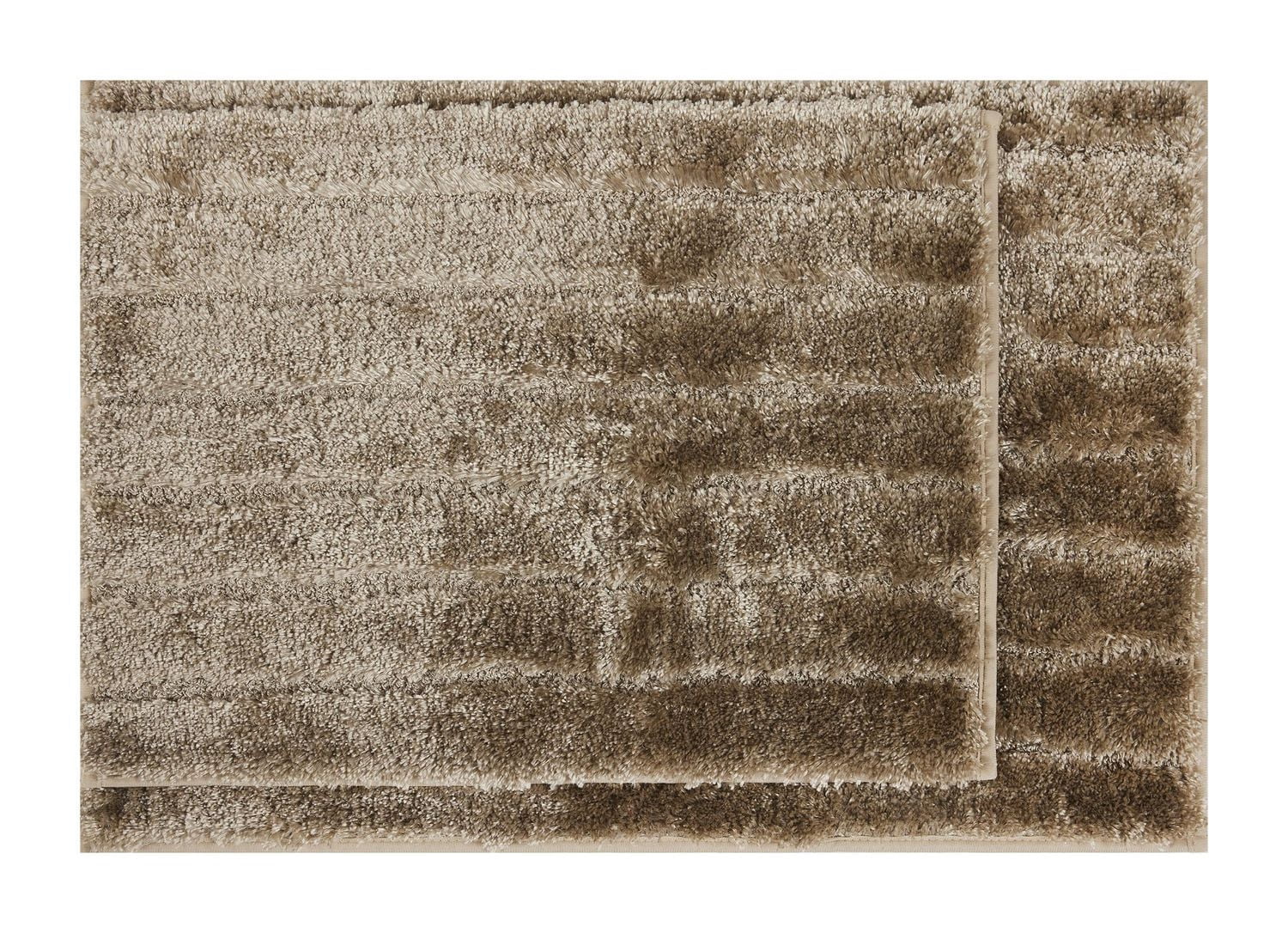 Mainstays Brown Platinum Tufted Stripe 2 Piece Bath Rug Set