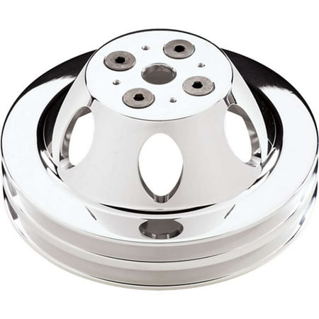 - BILLET SPECIALTIES 80220 Water Pump Pulleys Polished SBC 2 Groove Upper Pulley