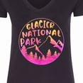 thumbnail image 4 of Inktastic Glacier National Park Montana Pink Mountains Women's V-Neck T-Shirt, 4 of 5