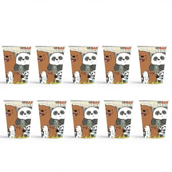 We Bare Bears Birthday Party Supplies Cups Tableware Disposable Paper Mouthwash Drinking Cups