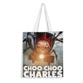 thumbnail image 1 of Choo-Choo Charles Bolso de tela con estampado de lienzo para mujer, bolsa de compras reutilizable y estética, con cremallera interior, regalo para mujer,40*40cm., 1 of 6
