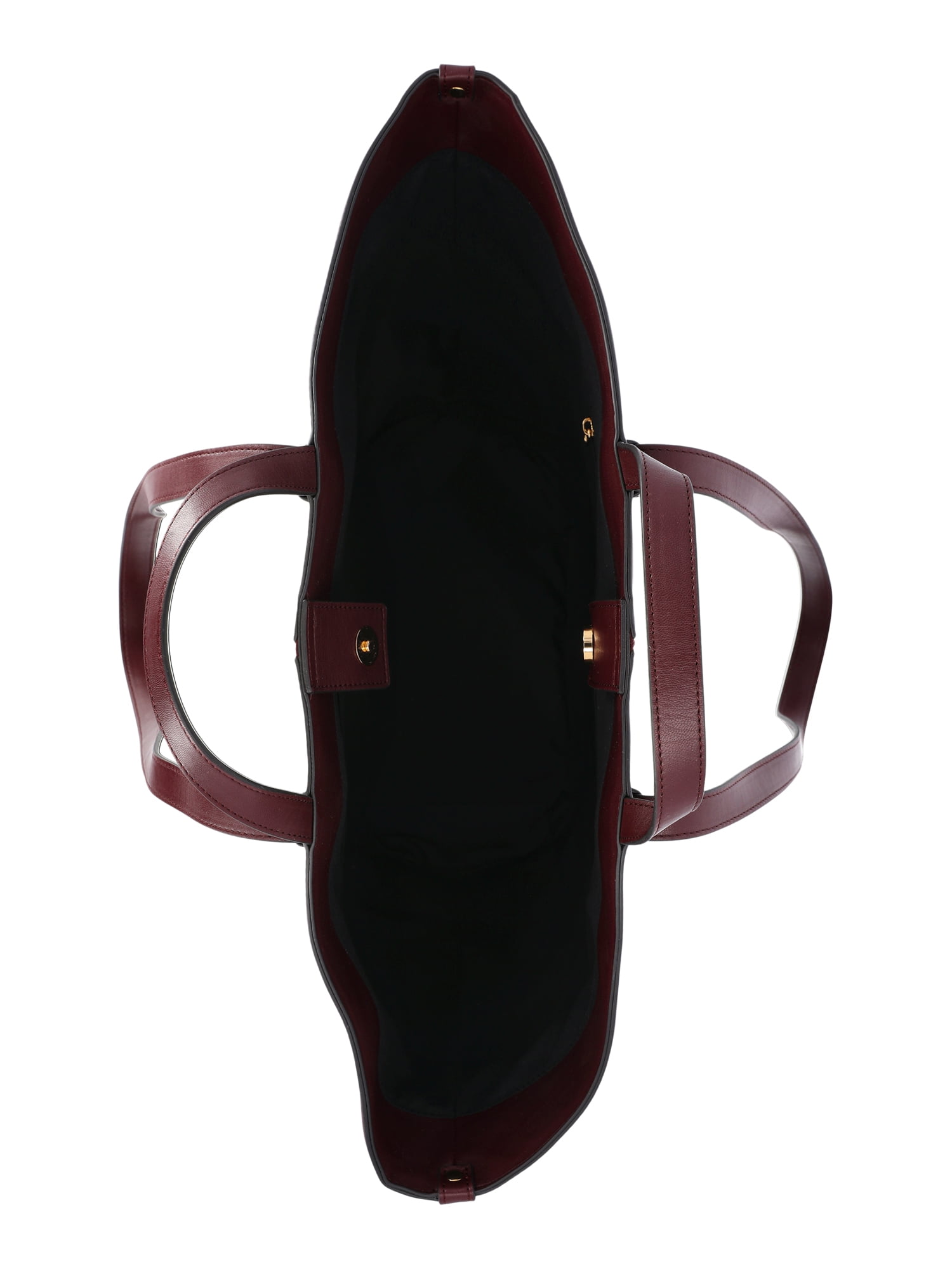 Time and Tru Women's Faux Leather Tulip Tote Handbag, Burgundy