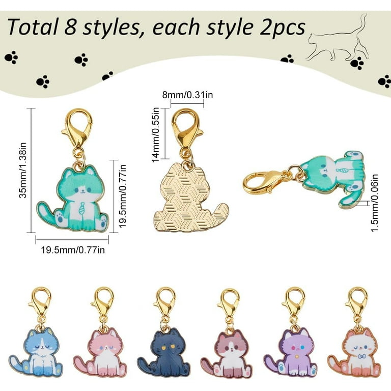 SUNNYCLUE 20Pcs Enamel Rabbit Stitch Markers - Alloy Crochet Markers With Leverback Clasps For Knitting & Jewelry