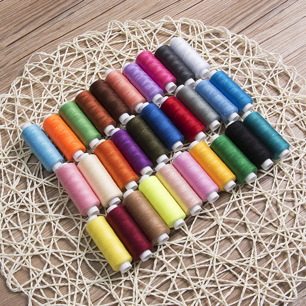 30 Spools Mixed Colors 100% Polyester Sewing Quilting Hand Stitching Threads Set