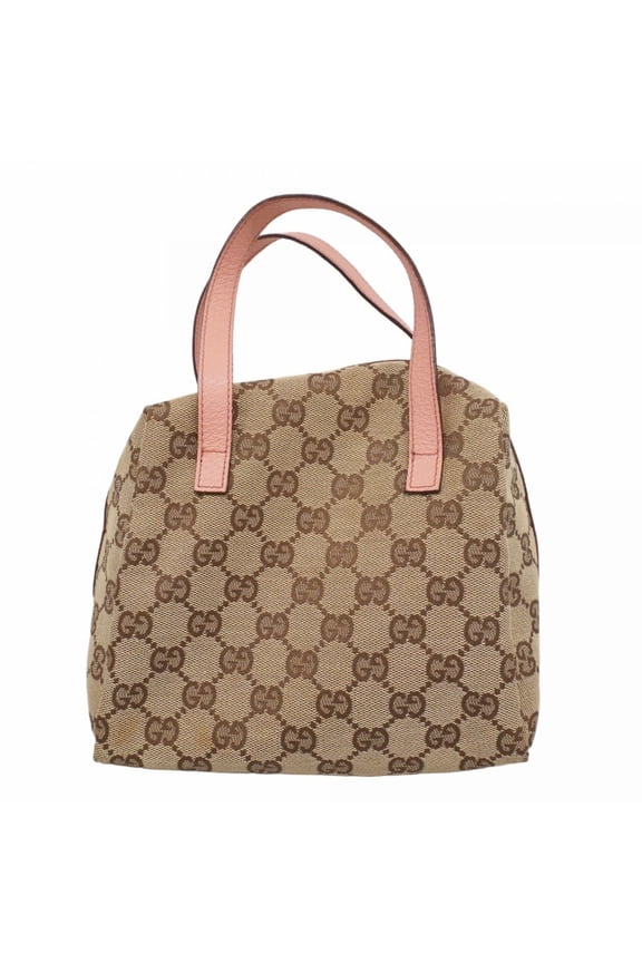 Pre-Owned Gucci GG Canvas Handbag 124542 Brown Pink Champagne Women's (Good)