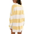 thumbnail image 5 of Quinlirra Womens Sweatshirt Graphic Women's New Casual Loose Fashion Striped V-neck Long-sleeved Blouse Yellow M, 5 of 5