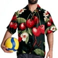 thumbnail image 4 of Cherry Men's Printed Casual Button Down Short Sleeve Beach Shirts, 4 of 6
