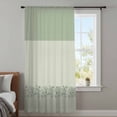 thumbnail image 4 of Sage Green Botanical Sheer Curtains 54 Inches Long, Spring Floral Leaf Light Filering Curtains, Breathable Simi Curtain Privacy Drapes for Kitchen Bathroom Nursery Lightweight Small Window Treatment, 4 of 9
