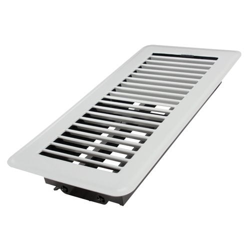 Deflecto Floor Register, 4 inches x 10 inches, in White, RGFW104