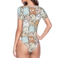 thumbnail image 4 of Fotbe Lovely Bear Women's Crew Neck Short Sleeves Bodysuit Tops Round Neck Slim Sleeveless Soft Comfortable Basic-XX-Large, 4 of 9