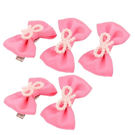 Pet Dog Puppy Bowknot Decor Hair Grooming Headdress Hairpin Clip 5 Pcs (Best Dog Grooming Shoes)